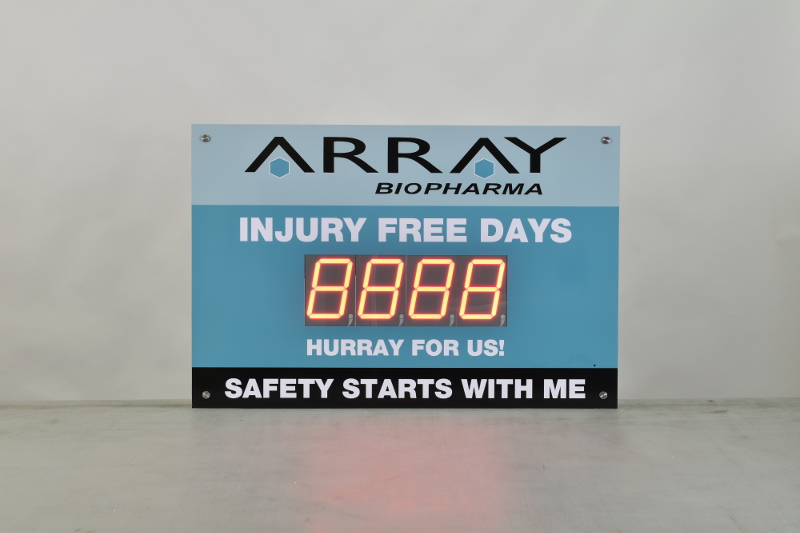 5" Numeric Display Electronic Day Counter sign for Array Biopharma